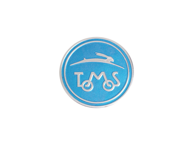 Sticker Tomos logo rond 50mm RealMetal® blauw / zilver product